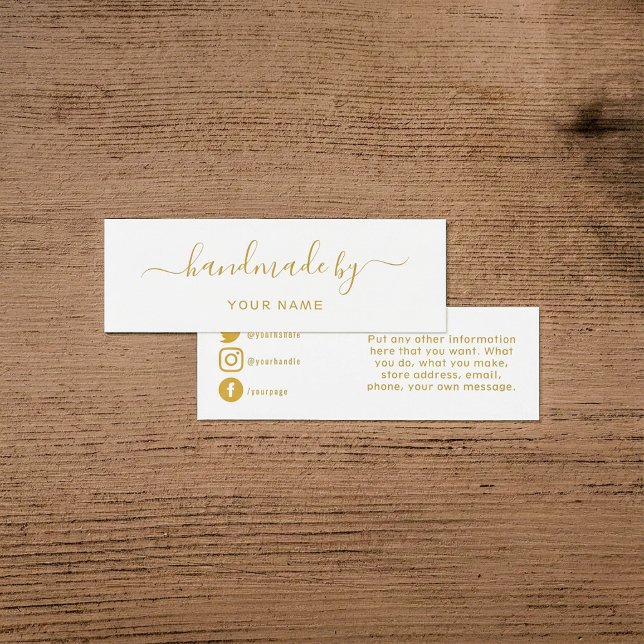 Gold Handmade by, carte d'insertion sur les réseau (Gold Handmade by, social media insert card.)
