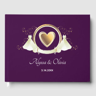 Gold Heart Femme Mariage Livre d'or