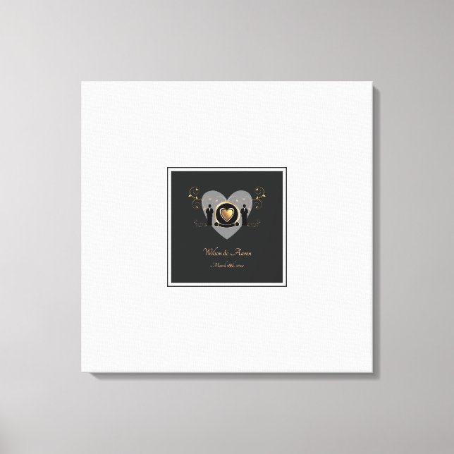 Gold Heart Homme Mariage Alternative Livre d'or (Recto)