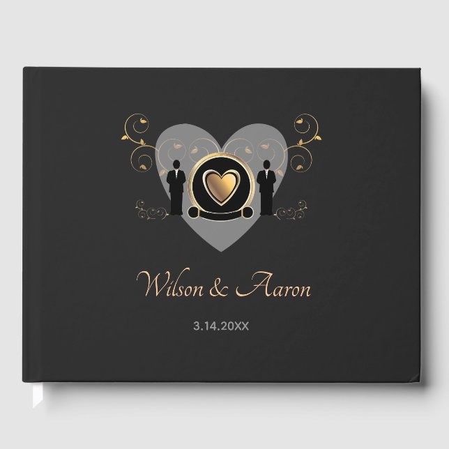 Gold Heart Homme Mariage | Livre d'or (Recto)