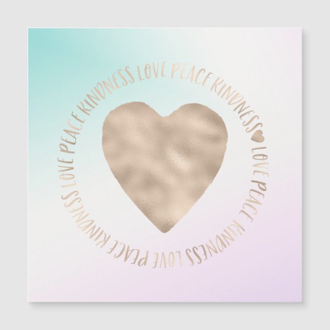 Gold Heart Kindness Peace Love Inspiration citatio (Devant)