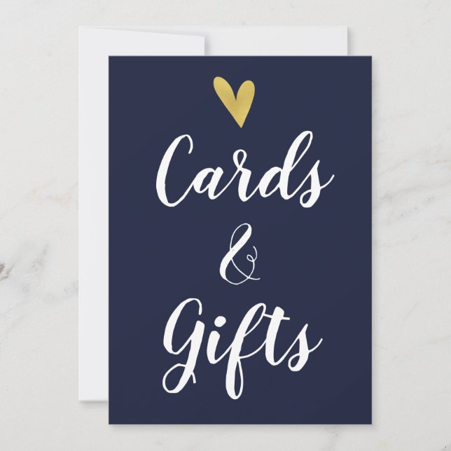 Gold Heart | Panneau Cartes et cadeaux de marine (Devant)