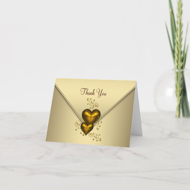 Gold Hearts Gold Merci Cartes (Devant)