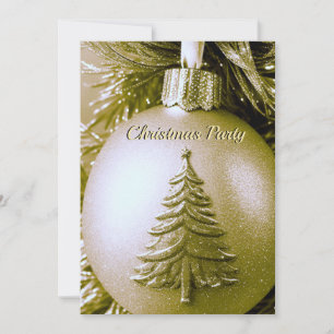 Gold Holiday Ball Invitation