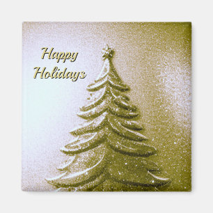 Gold Holiday Christmas Magnet