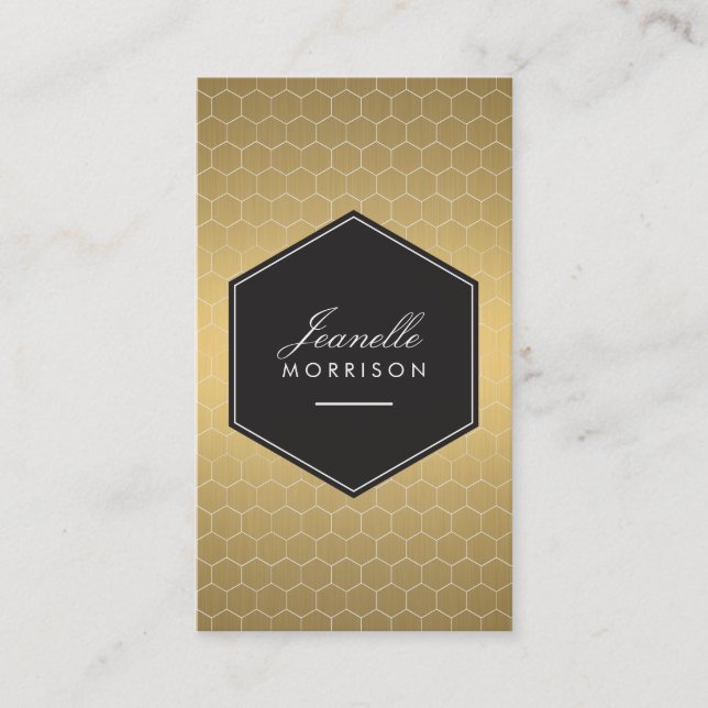 Gold Honeycomb Glamour Beauty Carte de visite (Devant)