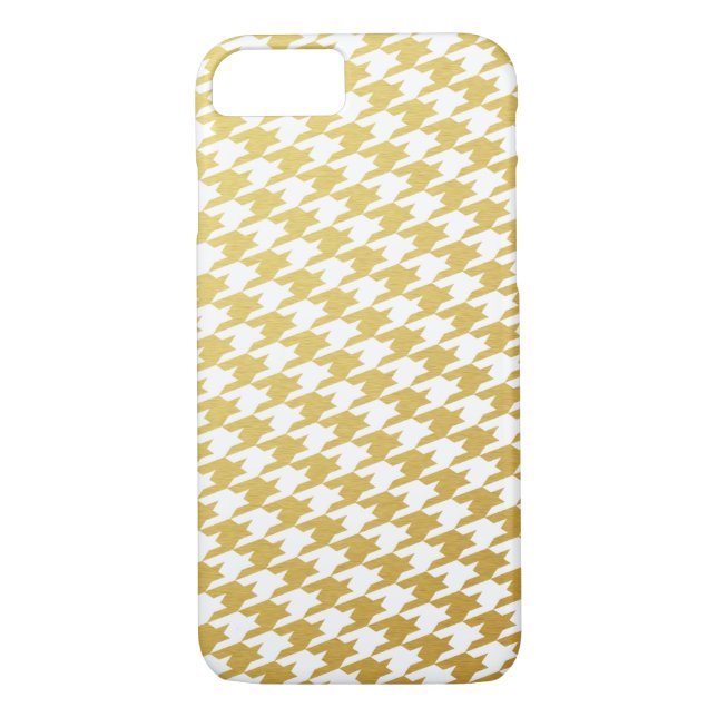 Gold Houndstooth Motif iPhone 7 Coque (Dos)