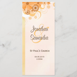 Gold ivoire et Pêcher Floral Programmes de mariage