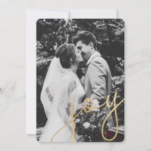 Gold Joy Carte photo de vacances avec rouge