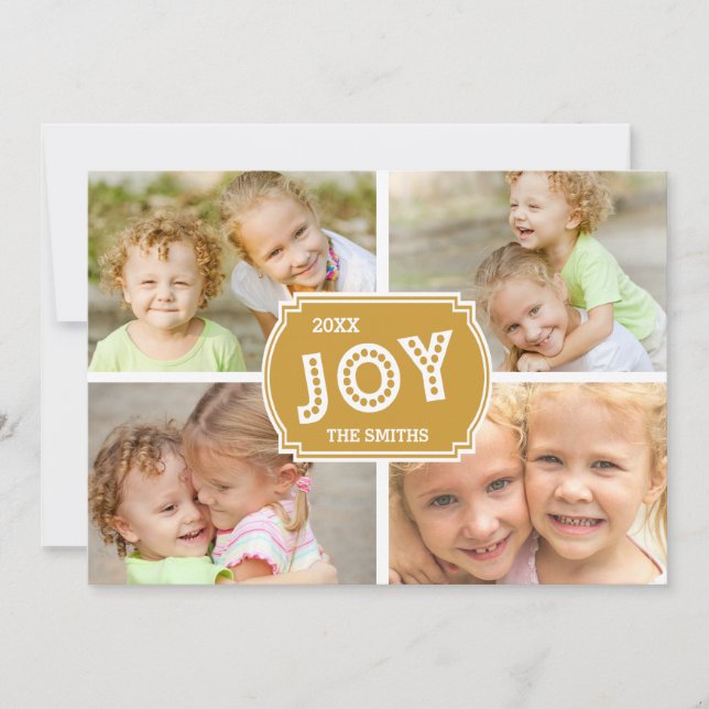 GOLD JOY COLLAGE | CARTE PHOTO VACANCES (Devant)