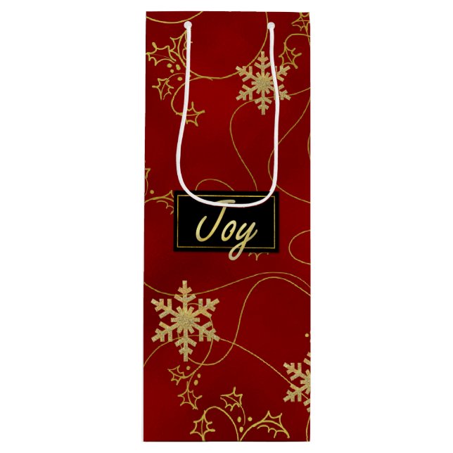 Gold Joy Vin de Noël Sac cadeau (Devant)