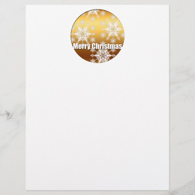 Gold Joyeux Noël Snowflakes - (Devant)