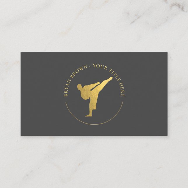 Gold Kickboxing - Karate Logo Carte de visite (Devant)