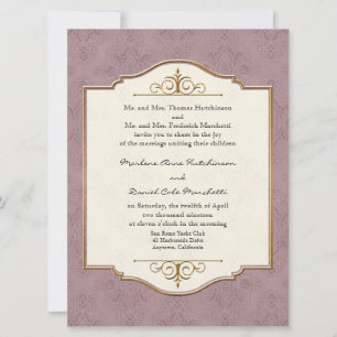 Gold & Lace Classic Formal Élégant Invitation de m