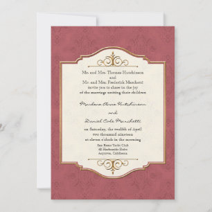 Gold & Lace Classic Formal Élégant Invitation de m