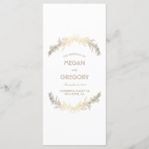 Gold Laurel Vintage programmes de mariage
