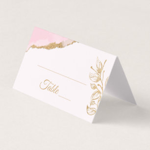 Gold Leaf Feuilles rose Aquarelle Florale