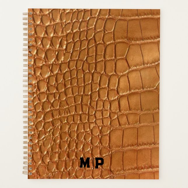 Gold leather texture luxury meeting planner (Devant)