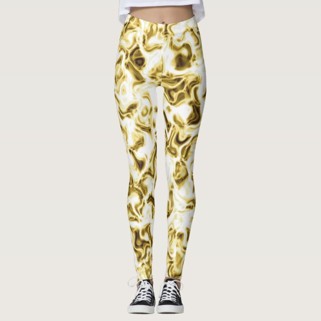 Gold Leggings Gold Stylish Motif Leggings (Devant)
