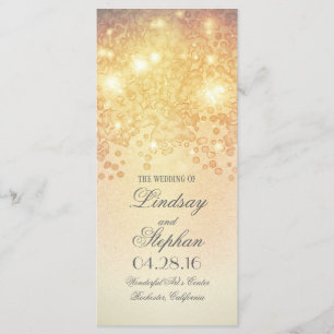 Gold Lights Glamor Programmes de mariage vintage