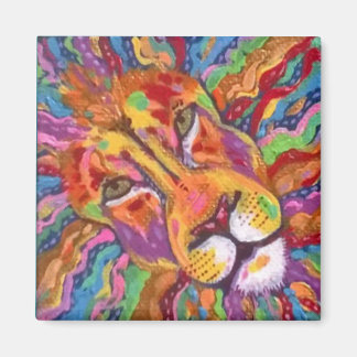 Gold Lion Original Expressive Peinture Magnet