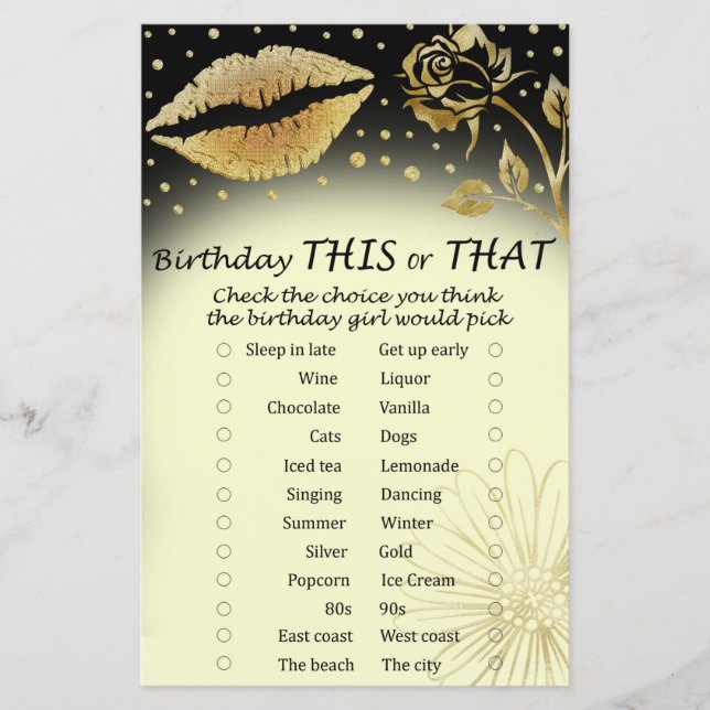 Gold Lips Anniversaire ce ou ce jeu (Devant)