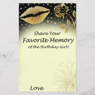 Gold Lips Mémoire préférée de la fille d'anniversa