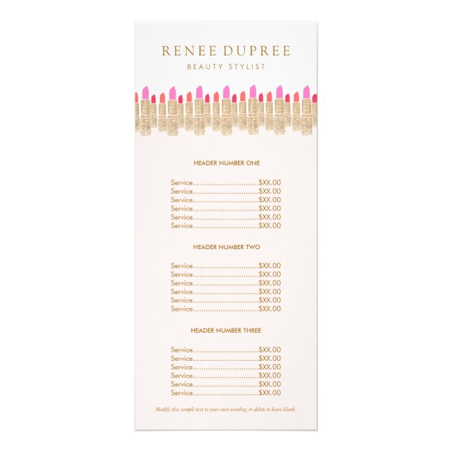 Gold Lipstick Pink Maquillage Artiste menu (Devant)