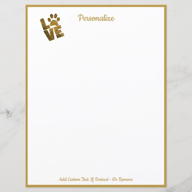 Gold Love votre animal de compagnie Empreinte de p (Devant)