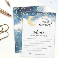 Gold Lune étoiles baby shower céleste Cartes de co
