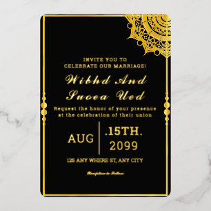 Gold Luxury Invitation Card Gold Foil Vector
