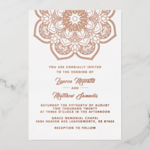 Gold Mandala Mariage Foil Invitation
