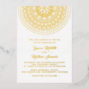Gold Mandala Mariage Foil Invitation