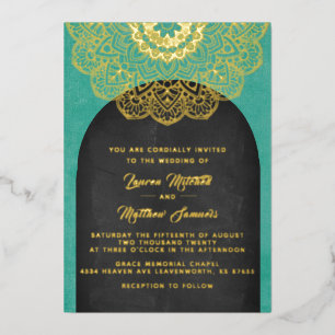Gold Mandala Mariage Foil Invitation