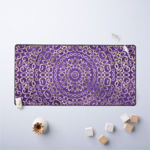 Gold Mandala Zen Jolie fille Boho brillant violet
