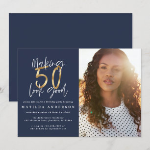Gold marine bleu 50 look bon photo anniversaire