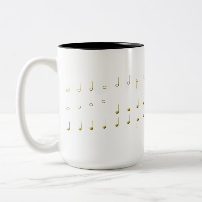 Gold Metallic Musical Notes Mug (Gauche)