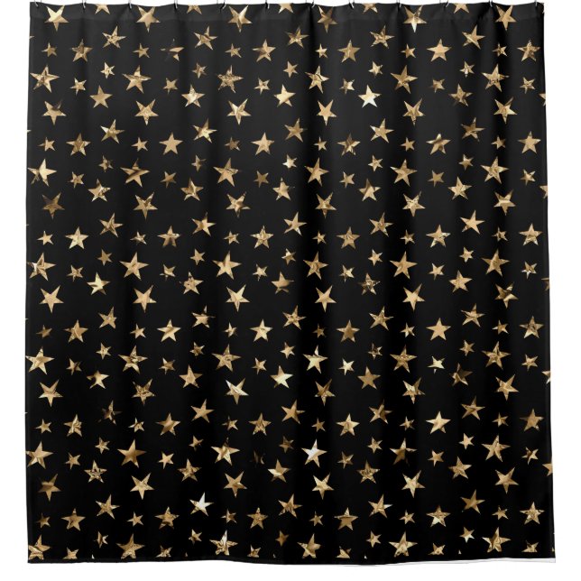 Gold Metallic Stars Douche rideau (Devant)