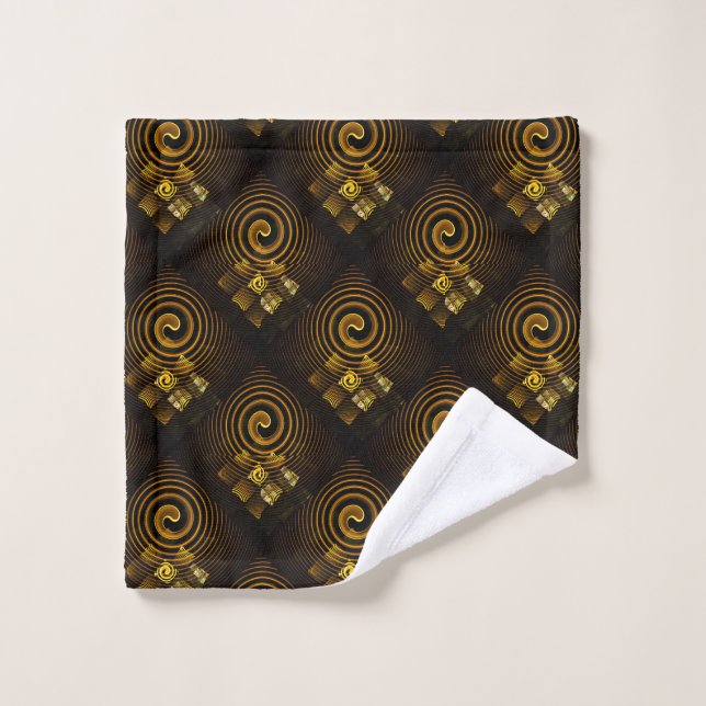 Gold Modern Boho Elegant Abstract Art Pattern #502 (Gant de toilette)