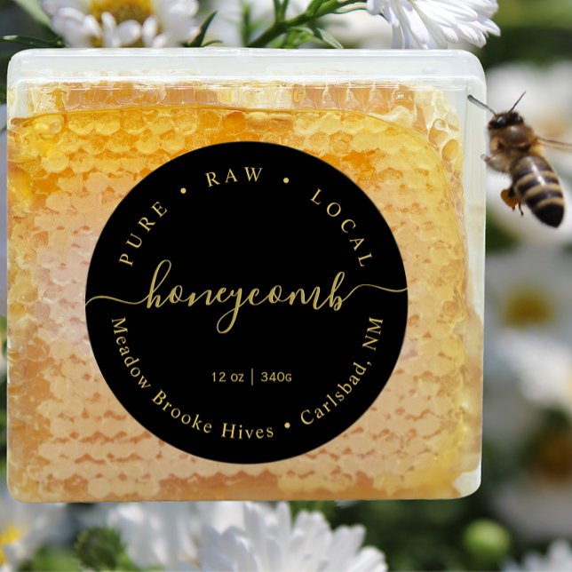 Gold moderne sur le Étiquette Honeycomb de script  (Créateur téléchargé)