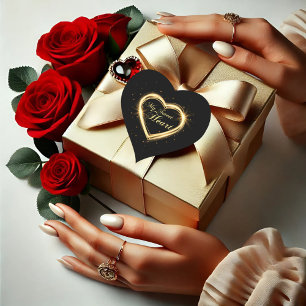 Gold My Sweet Heart Black Valentine Coeur Sticker