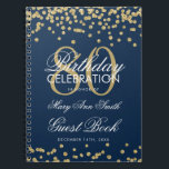 Gold Navy Blue 80e Anniversaire Livre d'hôtes Conf<br><div class="desc">Elégant 80e anniversaire de la Parties scintillant d'or Confetti sur modèle bleu marine. Facile à utiliser et facile à personnaliser. Commandez aujourd'hui !</div>