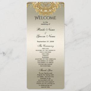 Gold Ornate Wedding Programme