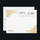 Gold Palm Feuille Mariage Conseils et cartes de so<br><div class="desc">Des frondes de palmier d'or tropical moderne sont installées sur une carte de conseil mariage moderne et élégante. Parfait pour les mariages sur la plage tropicale. * * * * * * * * * * Cliquez sur CUSTOMISER PLUS loin pour modifier la couleur, les polices et l'agencement du texte...</div>