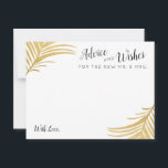 Gold Palm Feuille Mariage Conseils et cartes de so<br><div class="desc">Des frondes de palmier d'or tropical moderne sont installées sur une carte de conseil mariage moderne et élégante. Parfait pour les mariages sur la plage tropicale. * * * * * * * * * * Cliquez sur CUSTOMISER PLUS loin pour modifier la couleur, les polices et l'agencement du texte...</div>