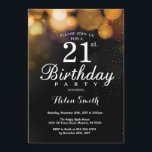 Gold Parties scintillant 21st Birthday Invitation<br><div class="desc">Gold Parties scintillant 21st Birthday Invitation Card. Anniversaire adulte. Arrière - plan de la Parties scintillant d'or Bokeh. 16e 18e 21e 30e 40e 60e 70e 80e 90e 100e. N'Importe Quel Âge.
Pour plus de personnalisation,  cliquez sur le bouton "Customiser" et utilisez notre outil de conception pour modifier ce modèle.</div>