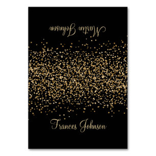 Gold Parties scintillant Black Deux Nom Cartes de 