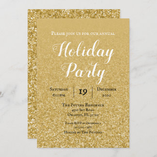 Gold Parties scintillant Fête Invitation