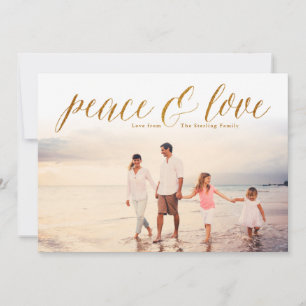 Gold Peace & Love Parties scintillant Look Carte p