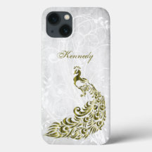 Gold Peacock Personnalisé iPhone X coque